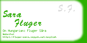 sara fluger business card