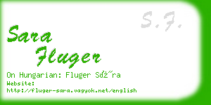 sara fluger business card